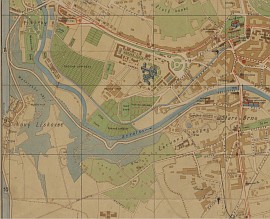 Historická mapa Červeného kopce a okolí z roku 1946. Zdroj: Komůrkův plán Brna se seznamem ulic (B. Komůrka, 1946).