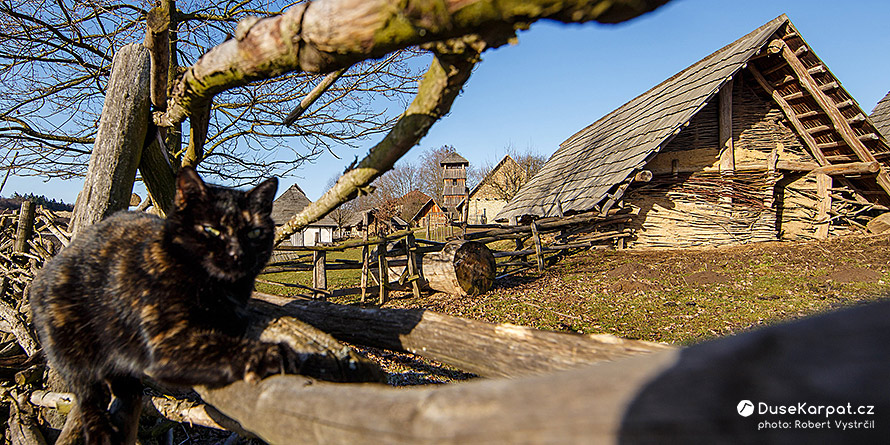 Archeoskanzen Modrá a její kočičí hlídač