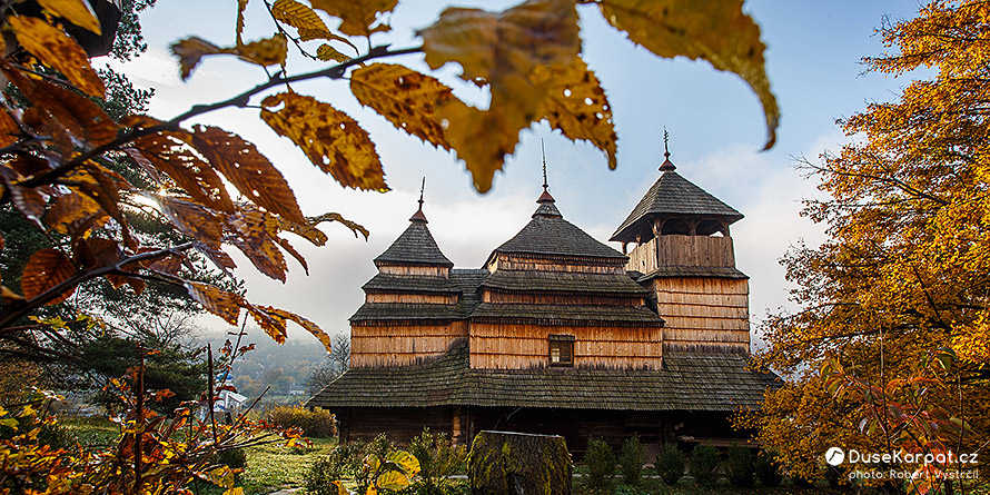 Kostryna - dřevěný kostel (cerkva)