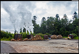 Bieszczady - typická zdejší výroba dřevěného uhlí, zde konkrétně v okolí osady Muczne
