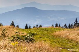 Výhled z hory Ćwilin na Luboń Wielki, v pozadí Babia hora (Babia Góra) (2014)