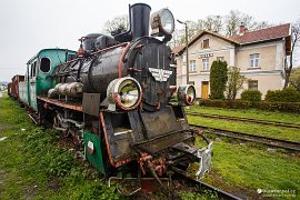 Dynów - parní lokomotiva na nádraží (2017)