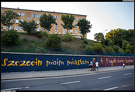 Štětín (Szczecin) - po městě najdete mnoho upomínek na fotbalový klub Pogoń Szczecin