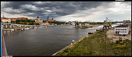 Štětín (Szczecin) - Wały Chrobrego a řeka Odra