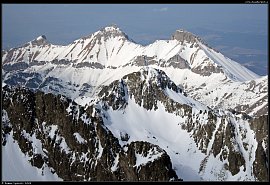 Belianské Tatry v zimě z Lomnického štítu