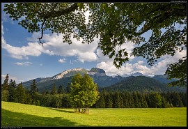 Belianské Tatry z louky před loveckým zámečkem nad Tatranskou Javorinou